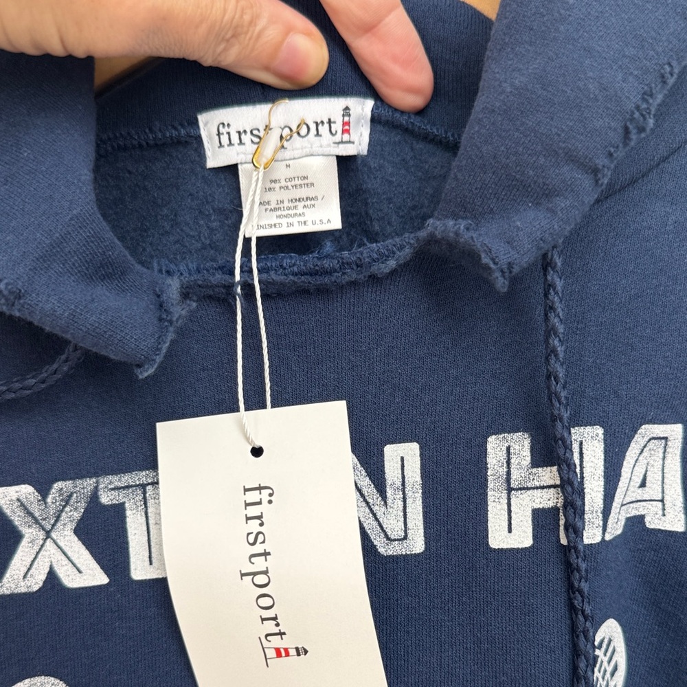 RARE Maxton Hall Lacrosse Hoodie M Navy Frayed Edge Amazon Prime Show Fan Merch - Picture 3 of 7